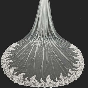Bridal Lace Edge Cathedral Veil - Ivory